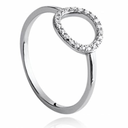 Woman silver Akilah circular ring