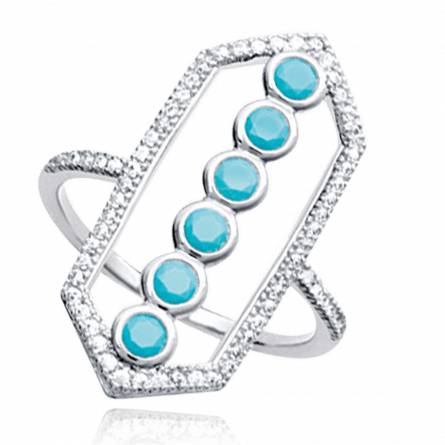 Woman silver Althea turquoise ring
