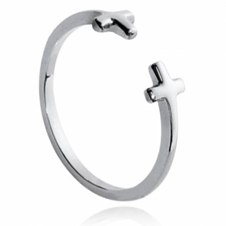 Woman silver Ambre grey ring