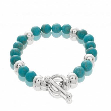 Woman silver Émotion beaded turquoise charms