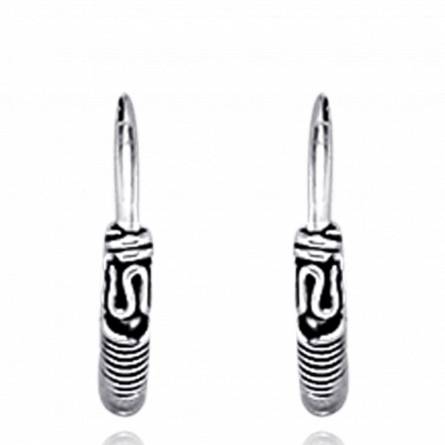 Woman silver Balinaise 1.5 cm creoles earring