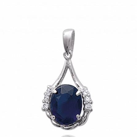 Woman silver Bedelia blue pendant