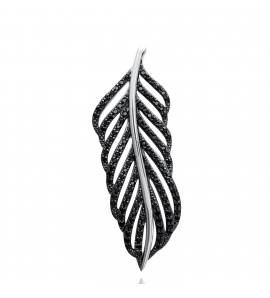 Woman silver Benigna black pendant