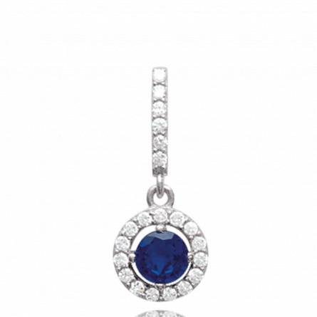 Woman silver Bernadett circular blue pendant