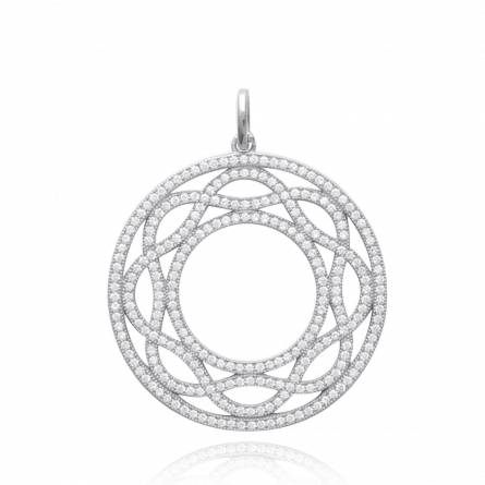 Woman silver Bernadine circular pendant