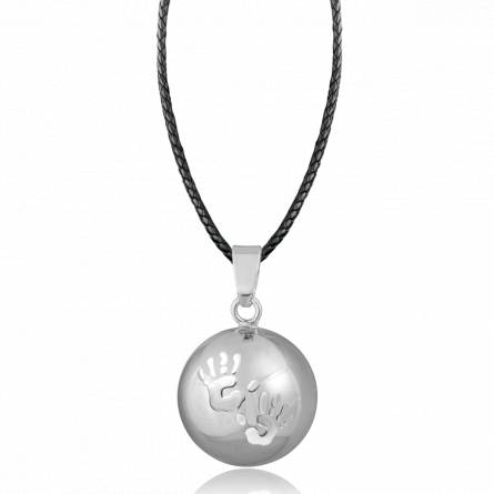 Woman silver Bola necklace