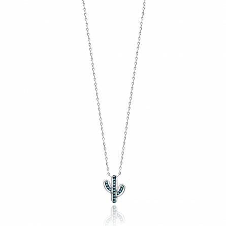Woman silver Cactus grey necklace