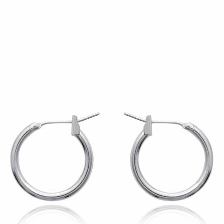 Woman silver circular earring