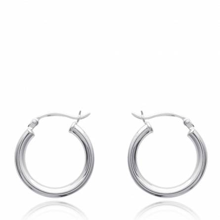 Woman silver circular earring