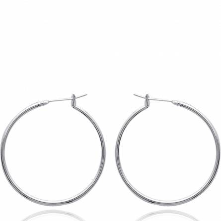 Woman silver circular earring