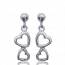 Woman silver Coeur en équilibre earring mini