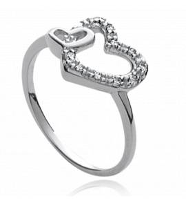 Woman silver Coeur ennivré hearts ring
