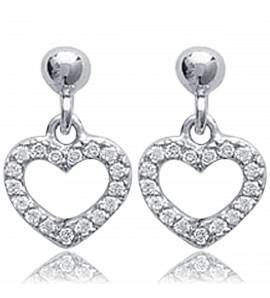 Woman silver Elégance hearts earring