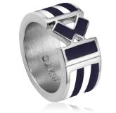 Woman silver Emage blue ring