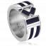 Woman silver Emage blue ring mini
