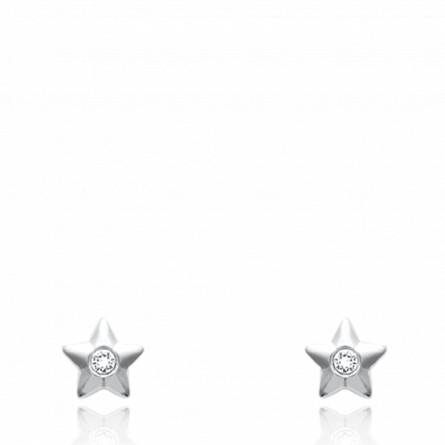 Woman silver Etoile mirroir earring