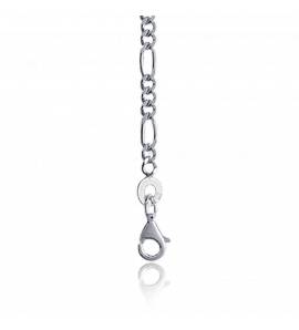 Woman silver figaro chains