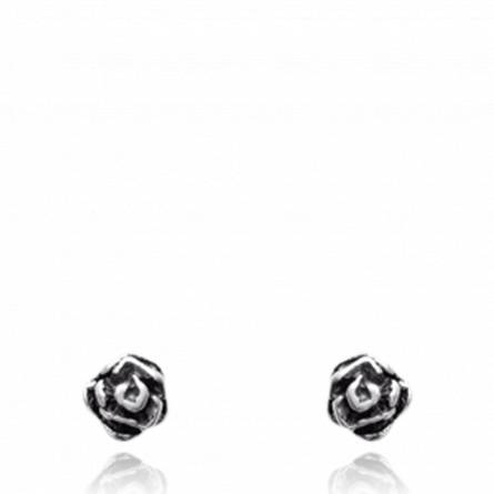 Woman silver Gavdos black earring