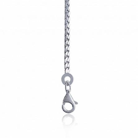 Woman silver heavy curb chains