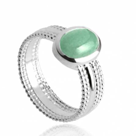 Woman silver ILYANA green ring