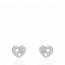 Woman silver Impressions hearts earring mini