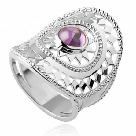 Woman silver Jade purple ring