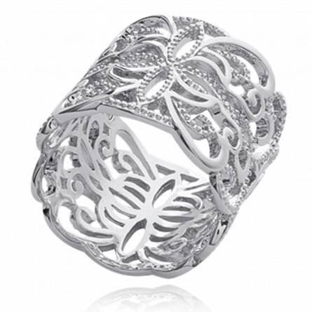 Woman silver Kalani lace ring