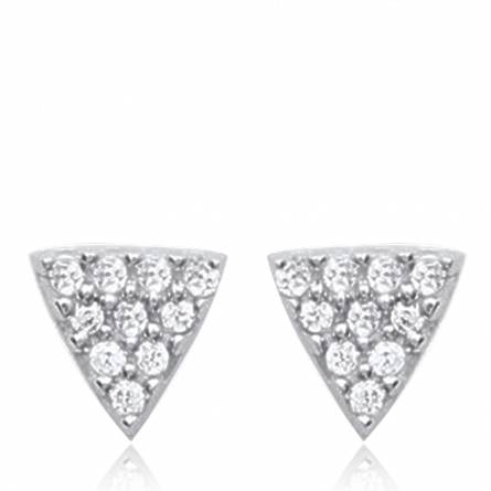 Woman silver Lacinia triangles earring