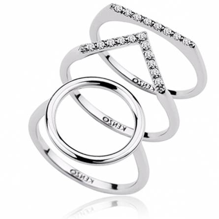 Woman silver Ligne sand symbol grey ring