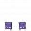 Woman silver Lune 10 square purple earring mini