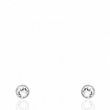 Woman silver Lune 5 circular earring