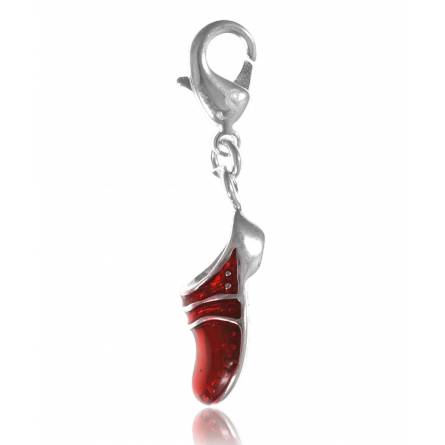 Woman silver metal Chaussure red charms
