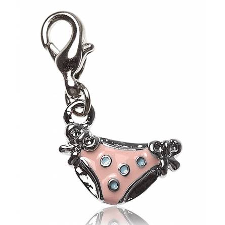 Woman silver metal Culotte pink charms
