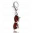 Woman silver metal Lunette red charms mini