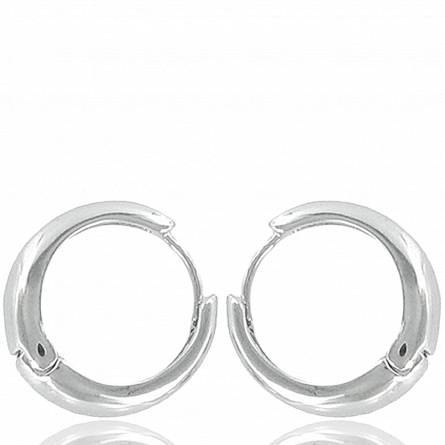 Woman silver metal Simple creoles earring