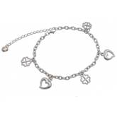 Woman silver metal Tréfle chains