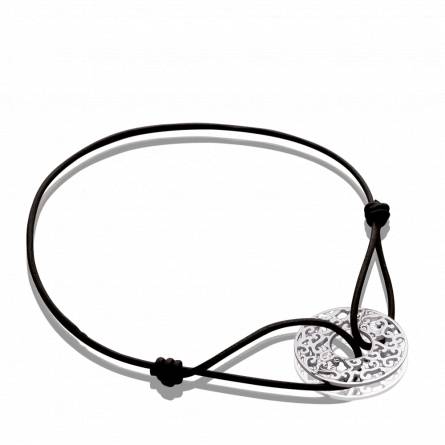 Woman silver  milos protégé lace black bracelet
