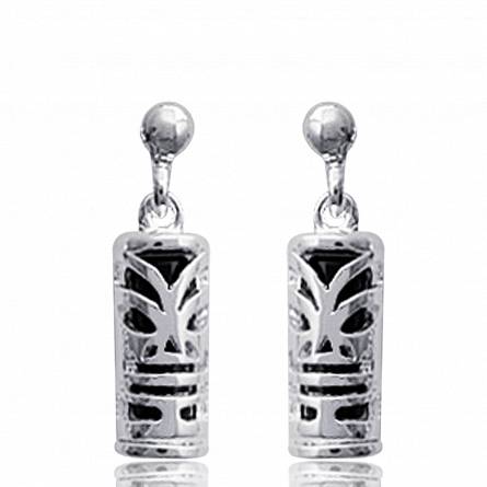 Woman silver  mooréa earring