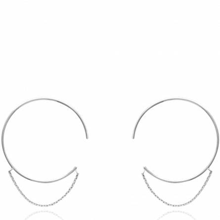 Woman silver Nandou circular earring