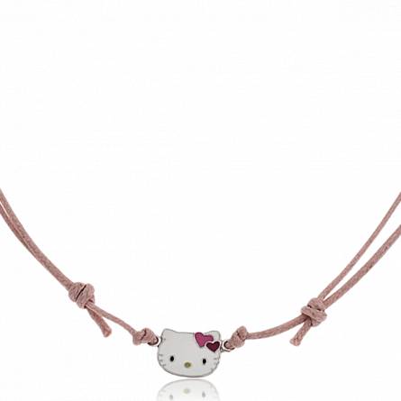 Woman silver Nanor hearts pink necklace