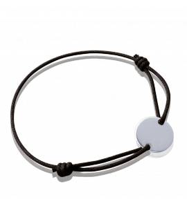 Woman silver Nouée black bracelet