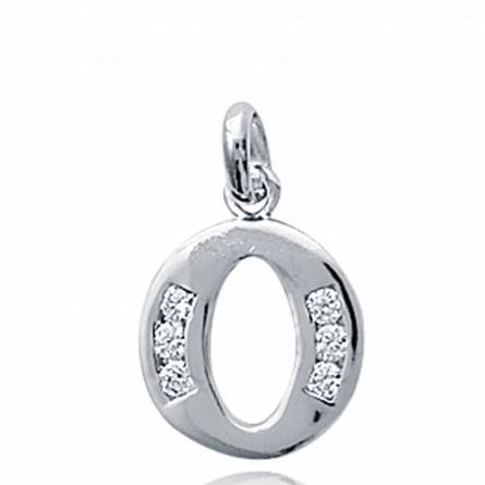 Woman silver O letters pendant