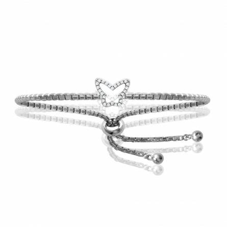 Woman silver Papillons Jours  grey bracelet