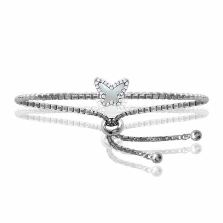 Woman silver  Papillons Nuits grey bracelet