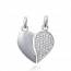 Woman silver Partagés hearts pendant mini