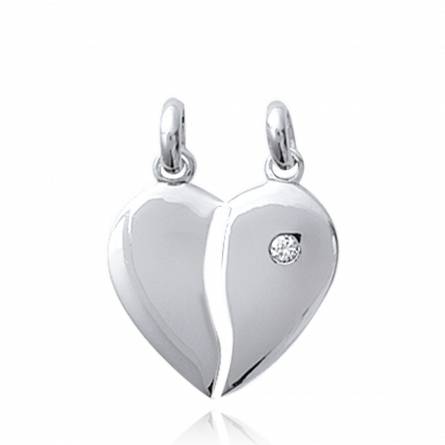 Woman silver Rencontre hearts pendant