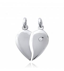 Woman silver Rencontre hearts pendant