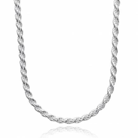 Woman silver rope chains