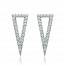 Woman silver Scalène grey earring mini