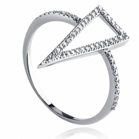 Woman silver Scalène  grey ring